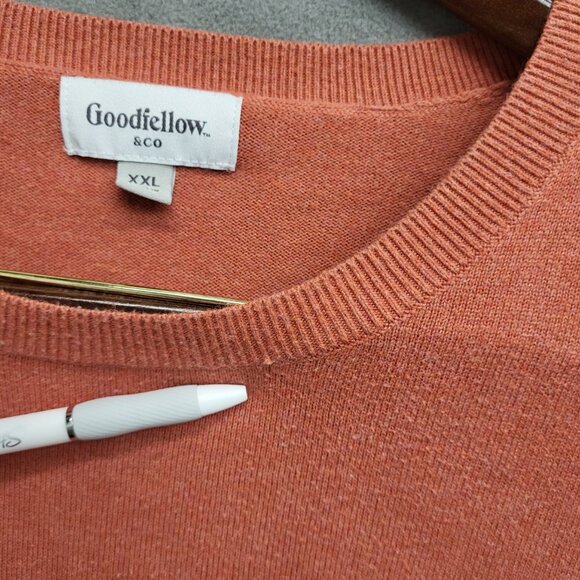 Goodfellow Sweater Crew Neck‎ Knit Pullover 2XL Mens Salmon Color Long Sleeve - Picture 7 of 7